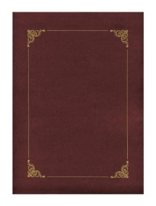 Teczka ozdobna BORDOWA ZE ZŁOTĄ RAMKĄ  10szt A4