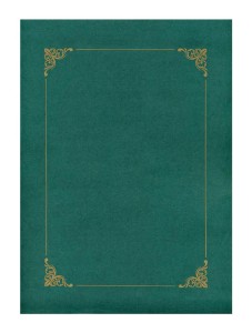 Teczka ozdobna ZIELONA ZE ZŁOTĄ RAMKĄ 10szt A4