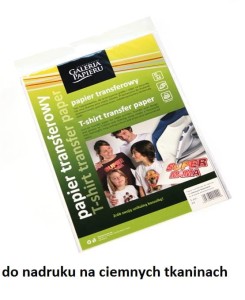 Papier transferowy A4 do ciemnych tkanin - 5ark - naprasowanki