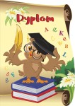 Dyplom SOWA  NAPISY opk 10 szt A4  250g/m2 dyplomy dla dzieci