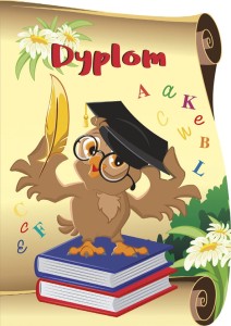 Dyplom SOWA  NAPISY opk 10 szt A4  250g/m2 dyplomy dla dzieci