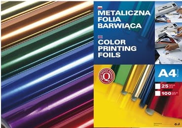 METALICZNA FOLIA - KALKA BARWIĄCA A4 Argo opk 25szt SREBRNA www.niszczarka.net