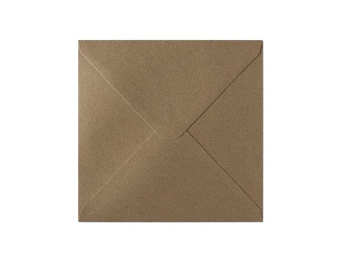 Koperta / koperty ozdobne kwadrat 160x160mm KW160 -KRAFT CIEMNOBEŻOWY opk 10szt 120g/m www.niszczarka.net