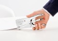 Zszywacz archiwizacyjny nożycowy Novus B39 chromowany praktyczny zszywacz do zastosowań profesjonalnych z uchwytem ergonomicznym www.niszczarka.net