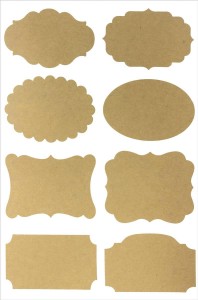 Etykiety samoprzylepne KRAFTOWE opakowanie 32 szt