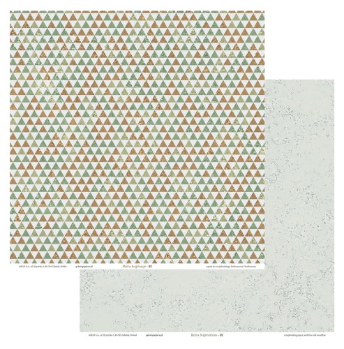 Papier scrapbookingowy Retro Inspiracje 01 30,5x30,5 opakowanie 5 ark  www.niszczarka.net