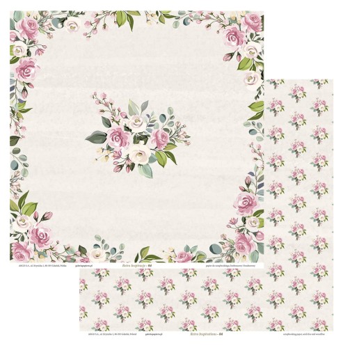 Papier scrapbookingowy Retro Inspiracje 04 30,5x30,5 opakowanie 5 ark www.niszczarka.net
