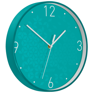 Cichy zegar ścienny Leitz WOW TURKUSOWY średnica 29 cm