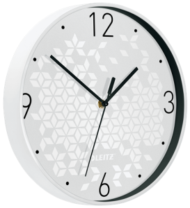 Cichy zegar ścienny Leitz WOW BIAŁY  średnica 29 cm   
