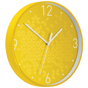 Cichy zegar ścienny Leitz WOW ŻÓŁTY  średnica 29 cm   