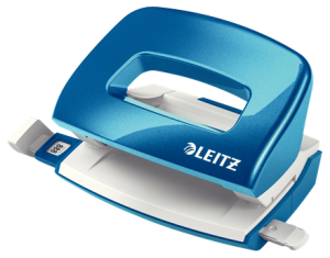 Dziurkacz Leitz WOW mały metalowy 10 kartek NIEBIESKI