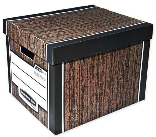 Fellowes pudło archiwizacyjne Woodgrain brązowe - opk 2szt - pudło ze zdejmowanym wiekiem www.niszczarka.net